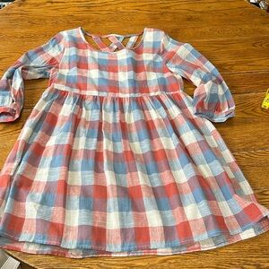 entro checked cotton dress. Blue, cream and red. Size Medium.
